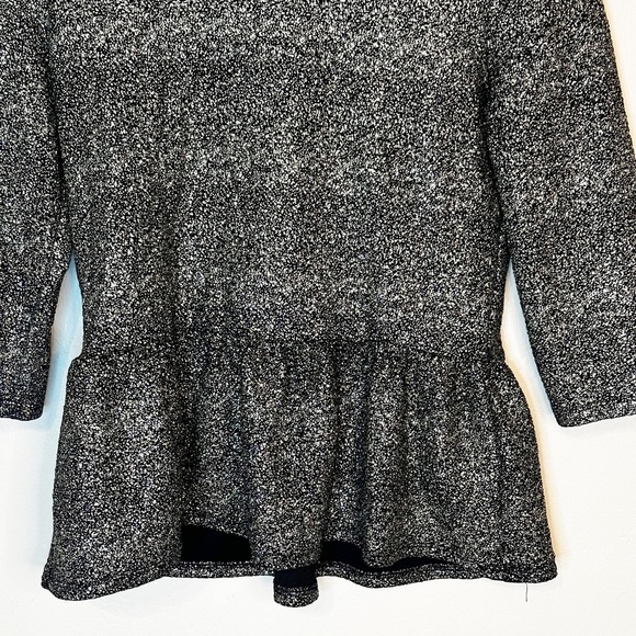 BAR‎ III Black Silver Peplum Blouse Sparkly Top Women’s L - Picture 3 of 5